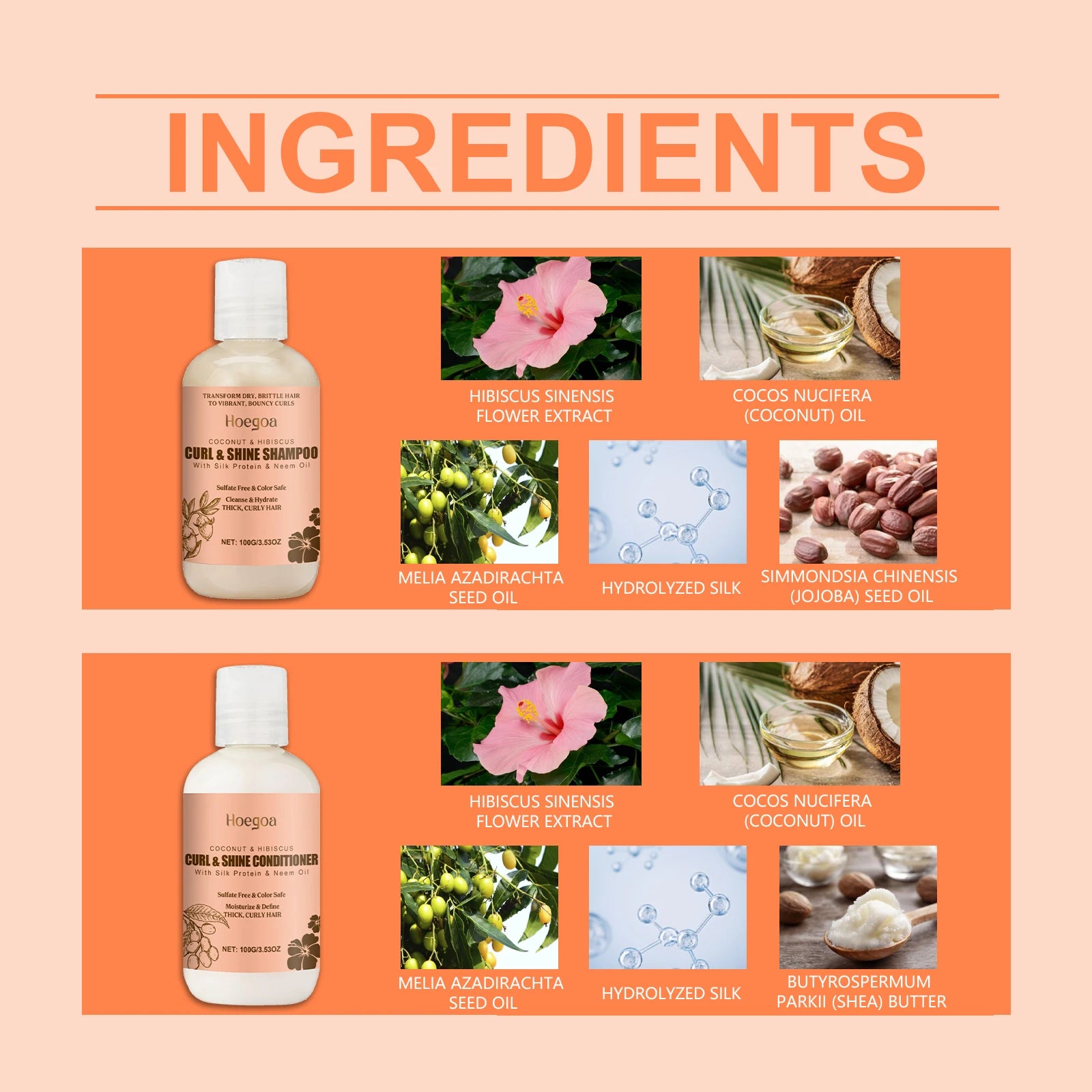 Hoegoa Coconut Hair Care Set – Shampoo & Conditioner