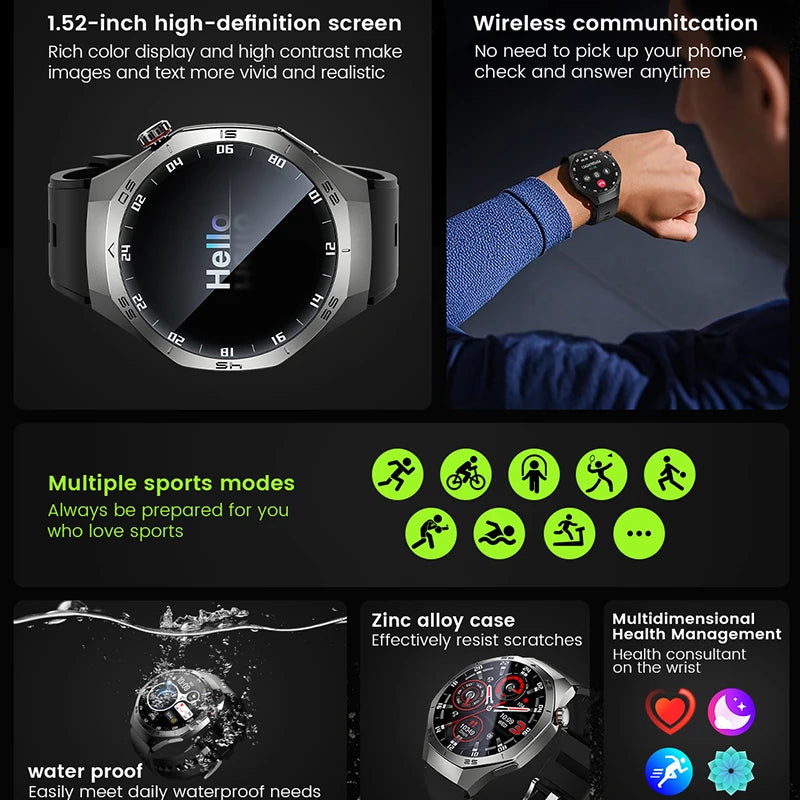 2025 Huawei GT5 Pro Smartwatch – HD AMOLED, GPS, Heart Rate, Bluetooth Call, IP68