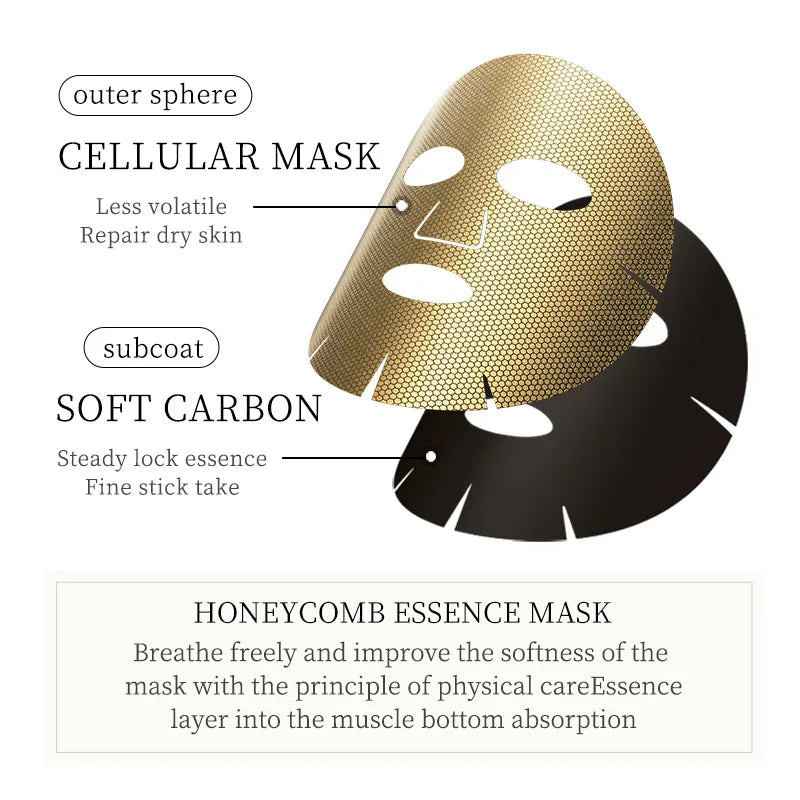 10pcs 24K Gold Facial Masks – Moisturizing & Firming Skincare