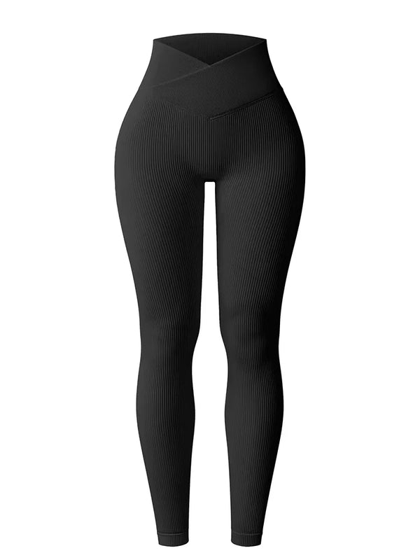 2025 Women’s Seamless Knitted Leggings – High Waist Yoga Pants