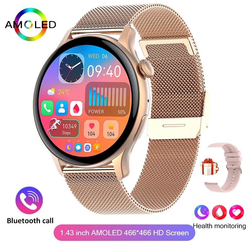 2024 AMOLED Smartwatch for Women – HD Display & Health Tracker
