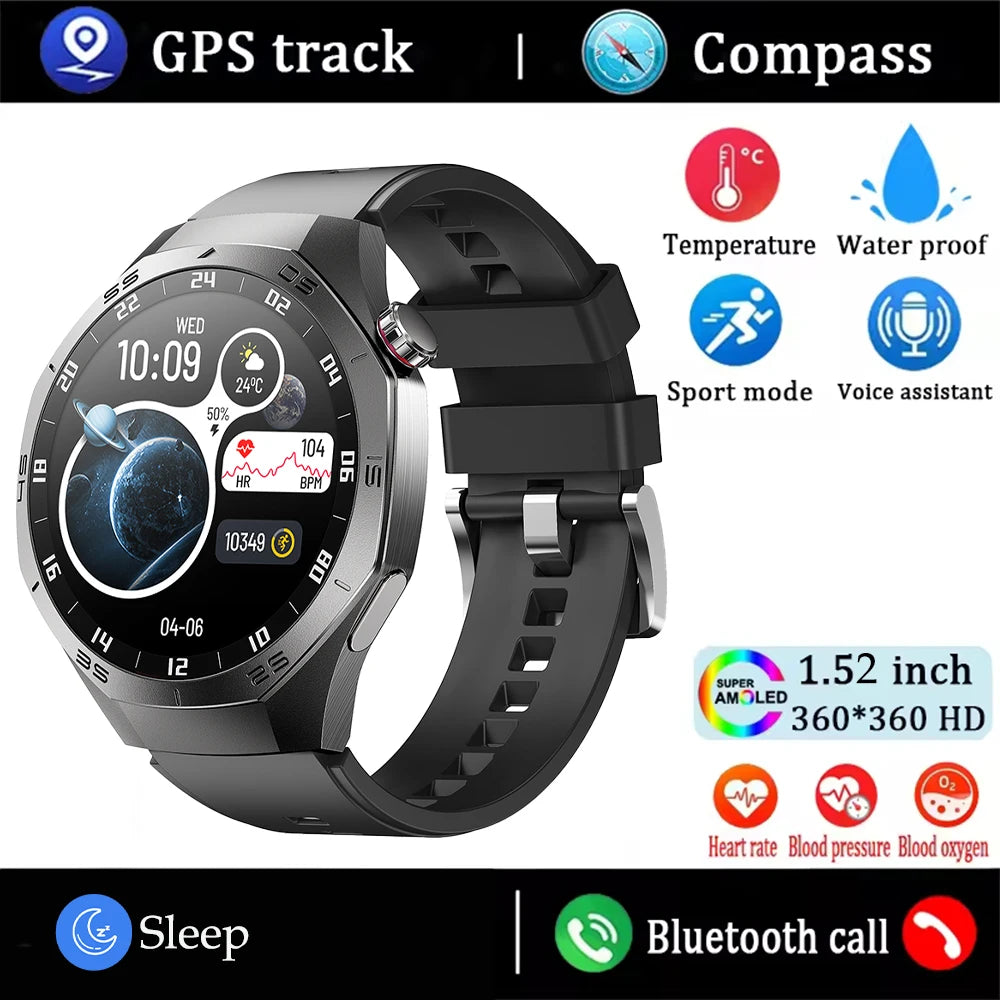 2025 Huawei GT5 Pro Smartwatch – HD AMOLED, GPS, Heart Rate, Bluetooth Call, IP68