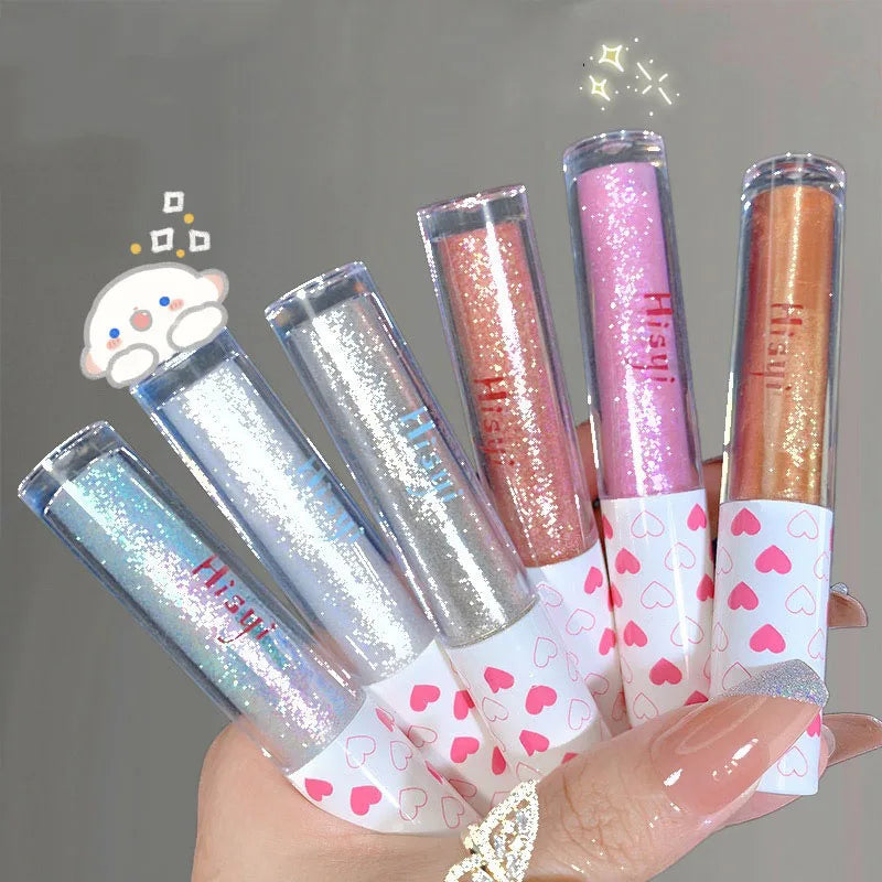 6-Color Glitter Liquid Eyeshadow – Waterproof Pearlescent Shimmer