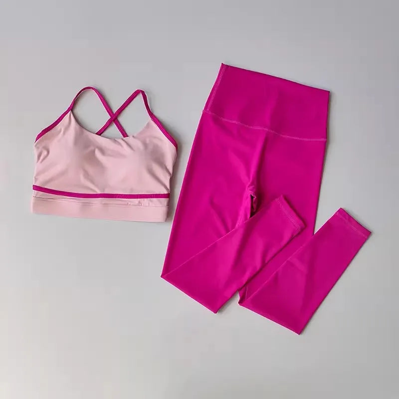Women's 2-Piece Yoga Set – High Waist Leggings & Sports Bra