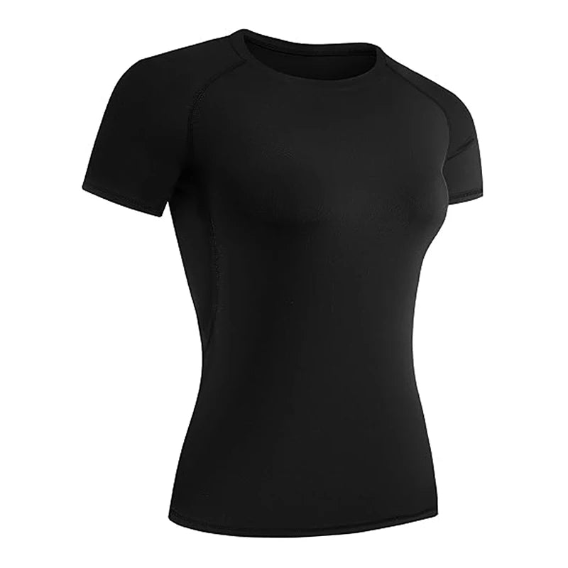 Women’s Compression Short Sleeve Shirt – Athletic Yoga & Gym Top