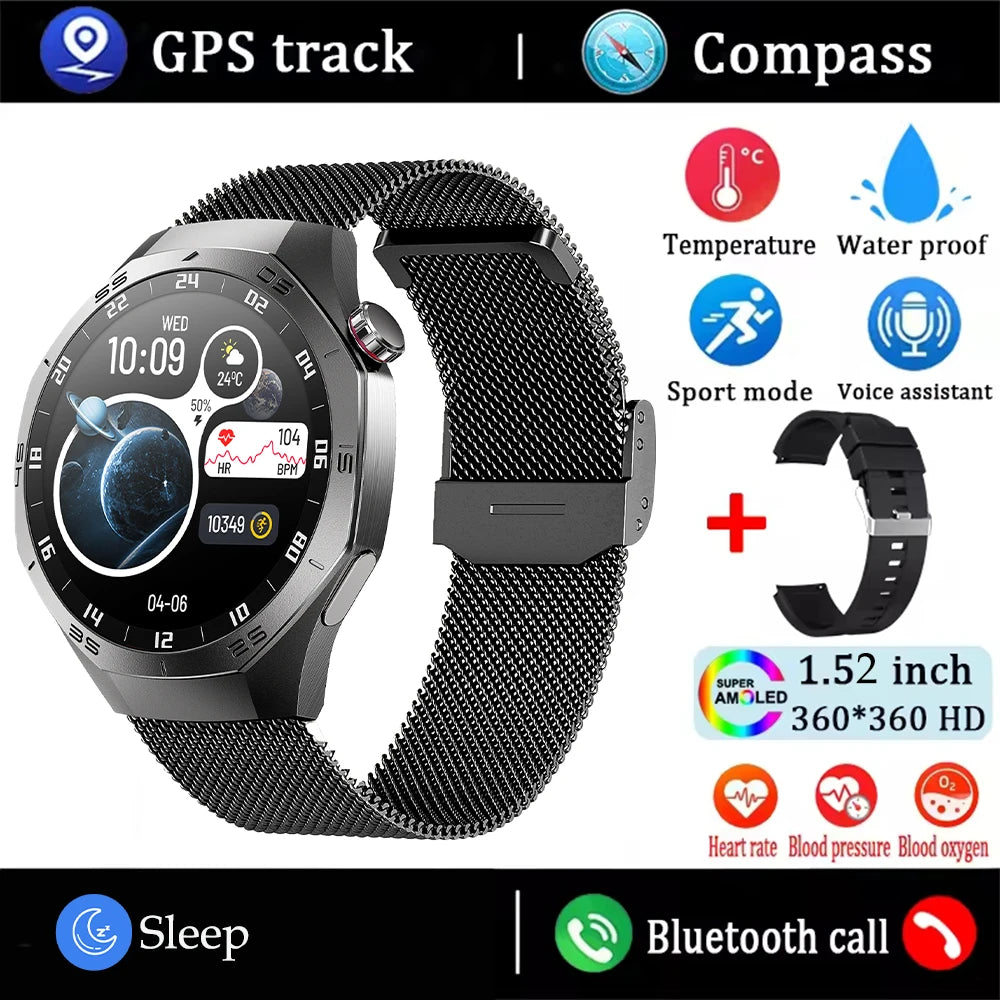 2025 Huawei GT5 Pro Smartwatch – HD AMOLED, GPS, Heart Rate, Bluetooth Call, IP68