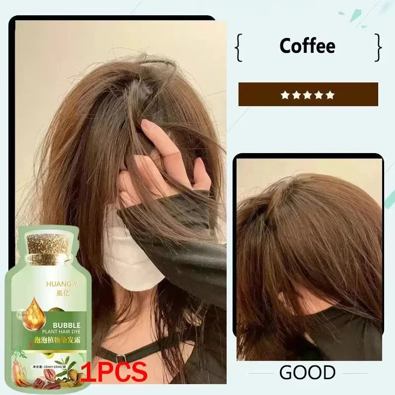 500ml Herbal Hair Dye Shampoo – Gray to Dark Brown/Black