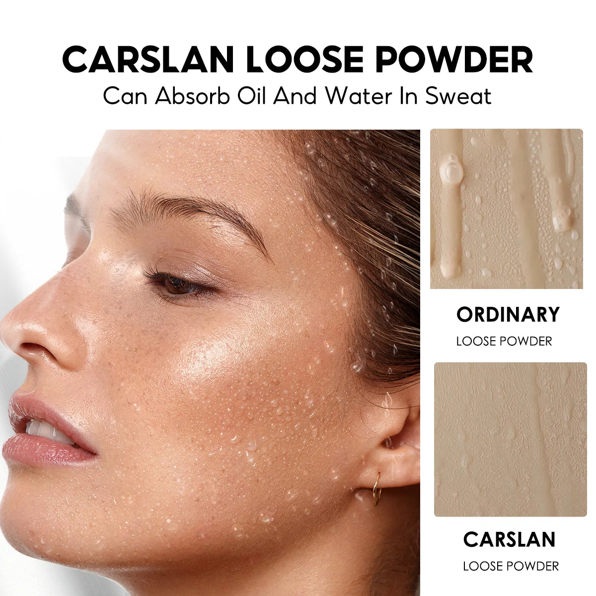 CARSLAN Black Magnetic Loose Setting Powder – Matte & Long-Lasting