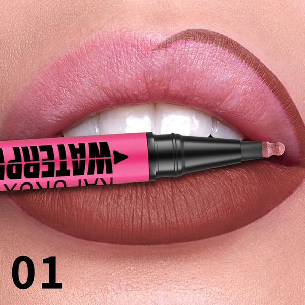 12-Color Liquid Matte Lipliner Pencil – Waterproof Lip Contour