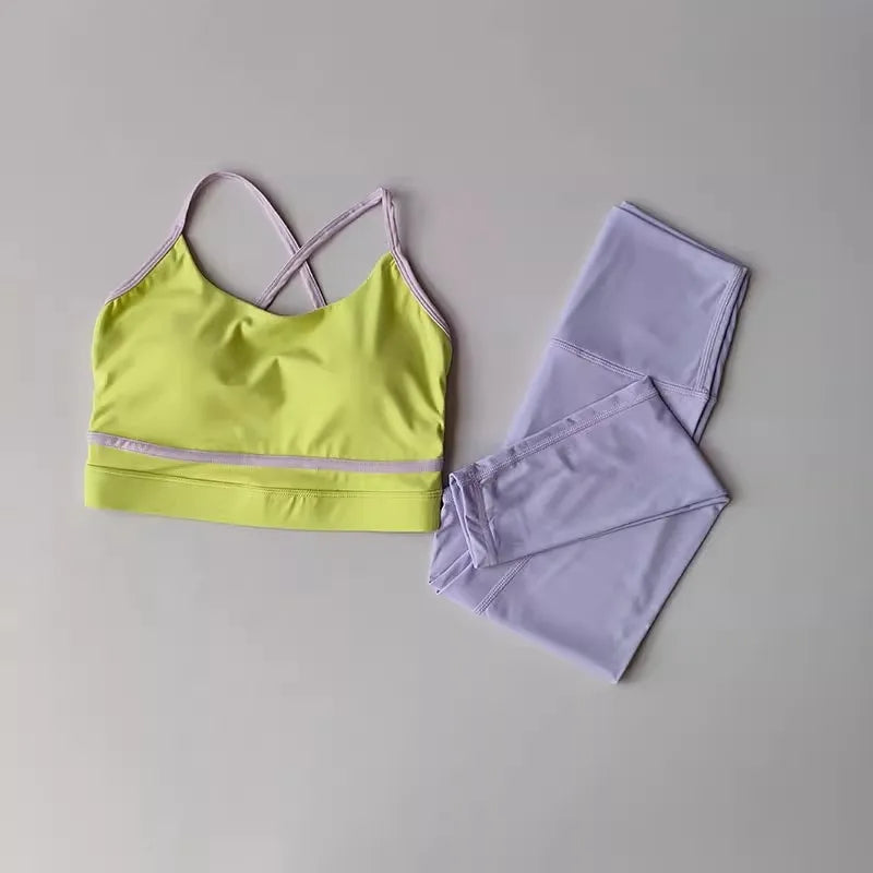 Women's 2-Piece Yoga Set – High Waist Leggings & Sports Bra