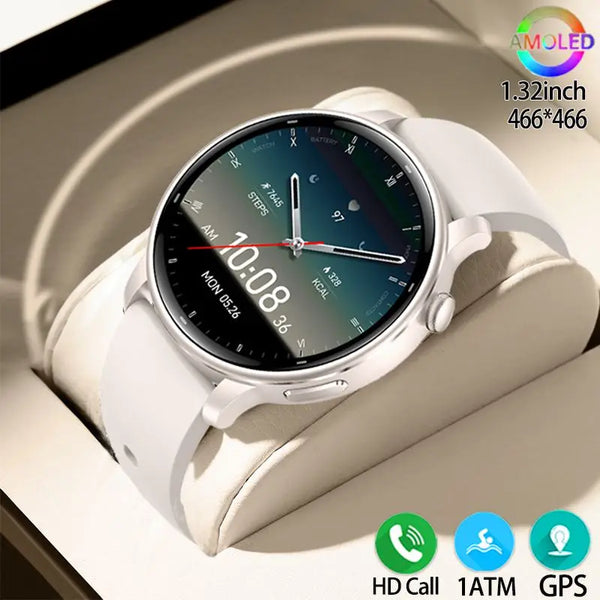 2025 GPS Smartwatch for Women – 1.32” AMOLED, Heart Rate & BT Call