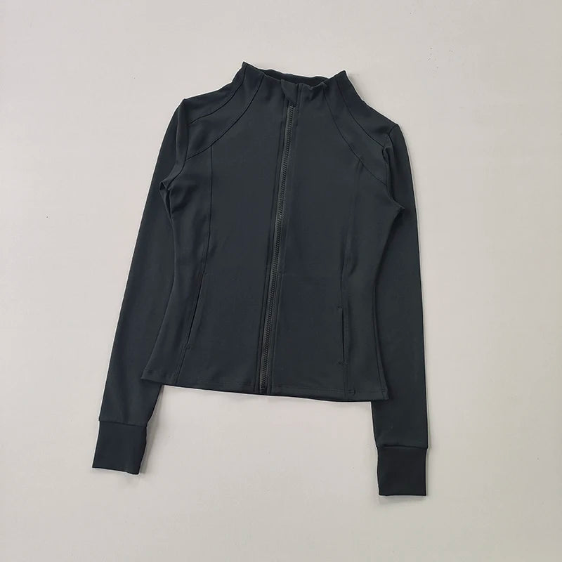 Women’s Zip Sports Jacket – Slim Fit Fitness & Yoga Top
