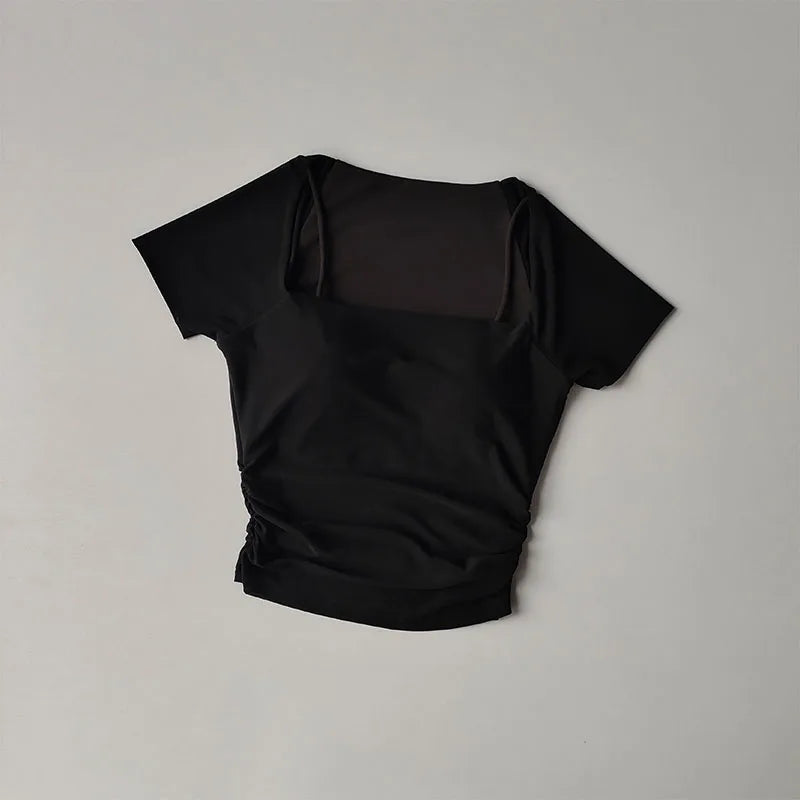 Women’s Two-Piece Yoga Top – Summer Sports Fitness Tee
