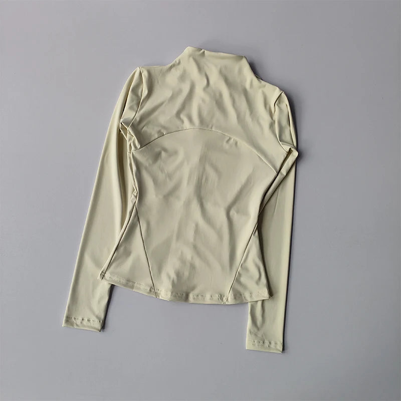 Women’s Zip Sports Jacket – Slim Fit Fitness & Yoga Top