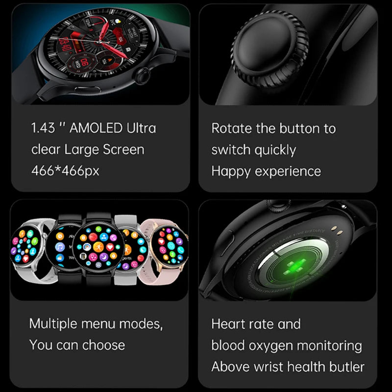 2024 AMOLED Smartwatch for Women – HD Display & Health Tracker