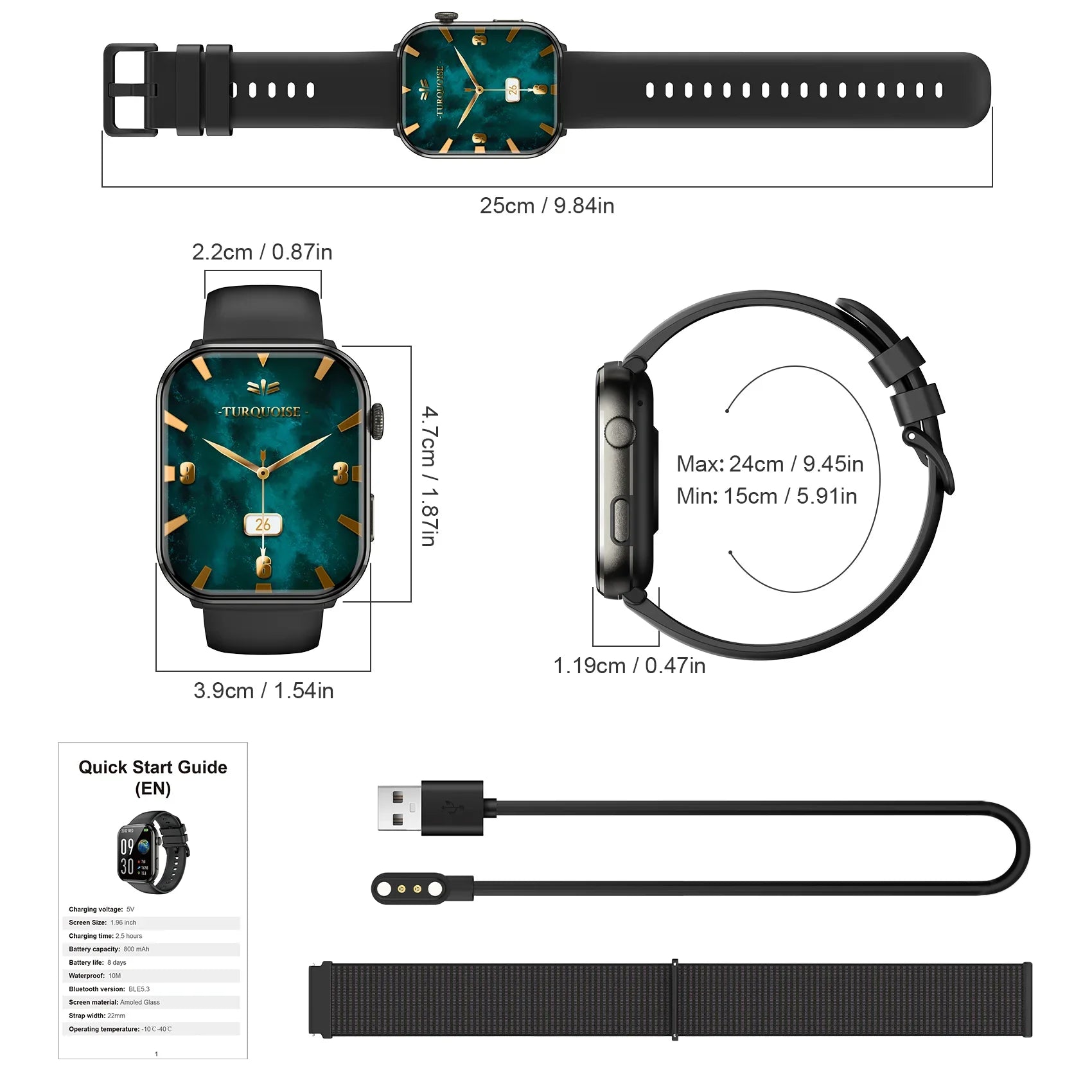 Blackview R60 Smartwatch 2025 – 1.96” AMOLED, Blood Oxygen & Fitness Tracker