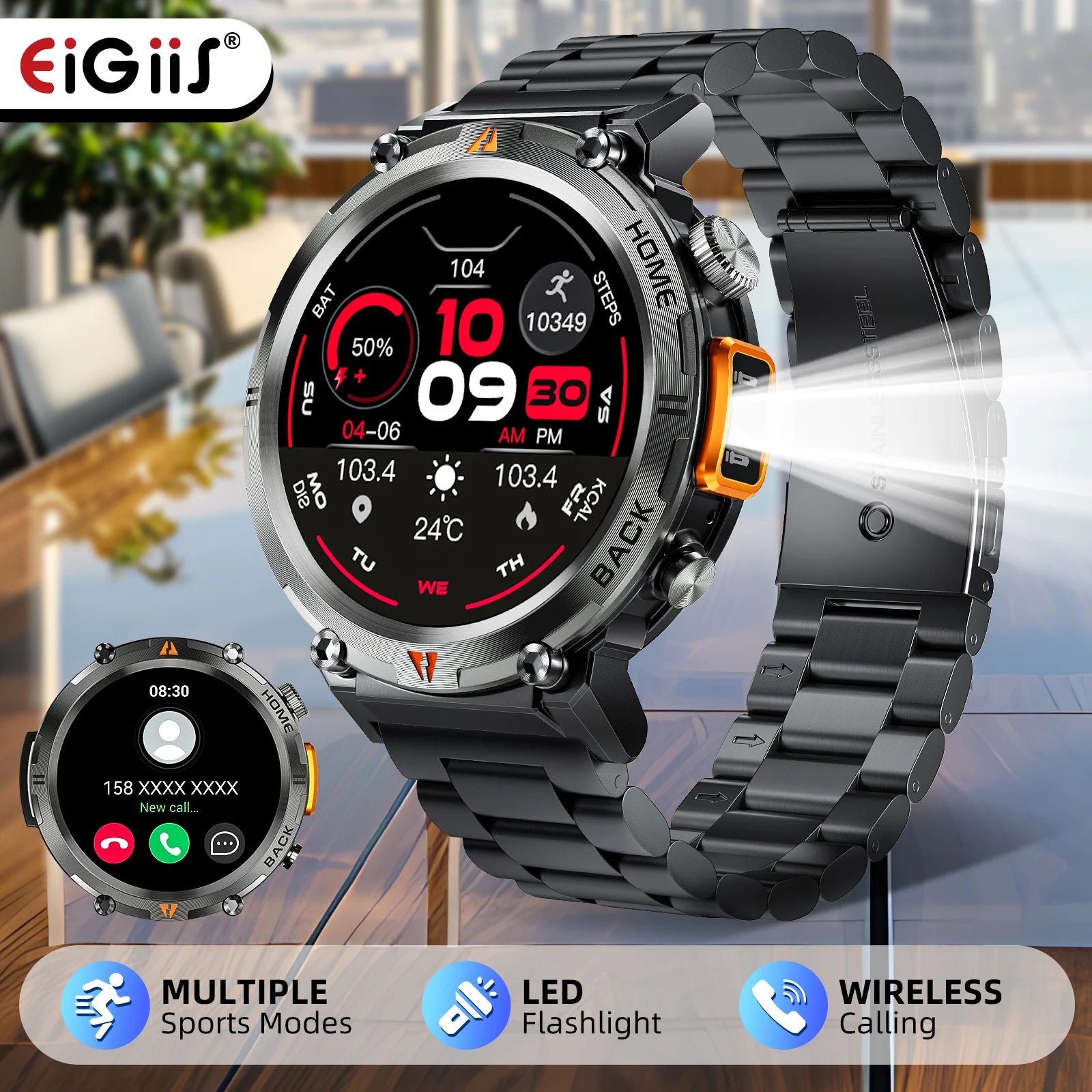 EIGIIS KE3 Smartwatch 2024 – Bluetooth Call & Health Monitor