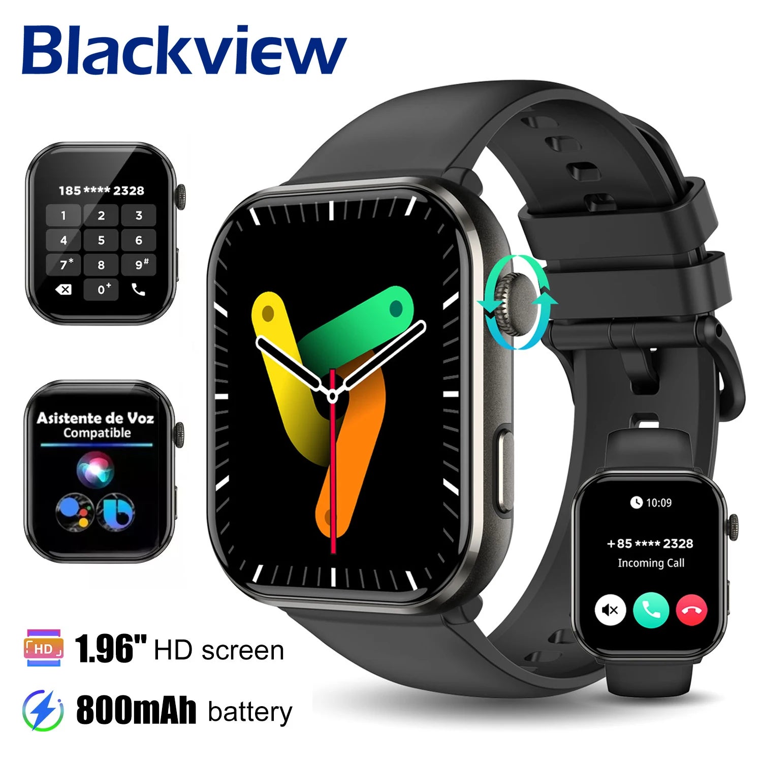 Blackview R60 Smartwatch 2025 – 1.96” AMOLED, Blood Oxygen & Fitness Tracker